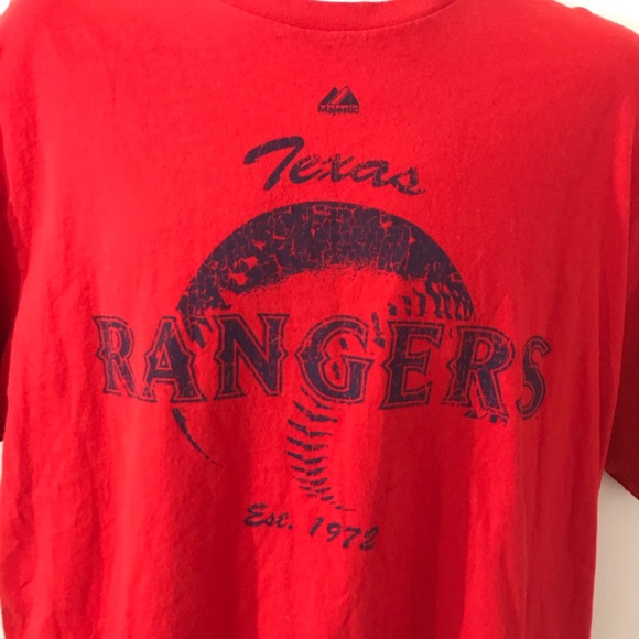 Mens Majestic MLB Texas Rangers T-Shirt Size XL - Picture 2 of 4